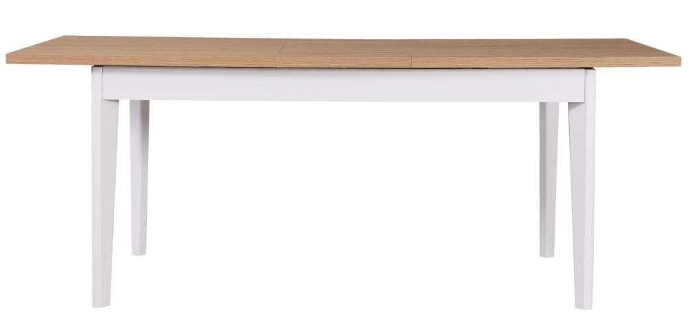طاولة طعام لودريك باللون الأبيض والخشبي | من هاي بوينت