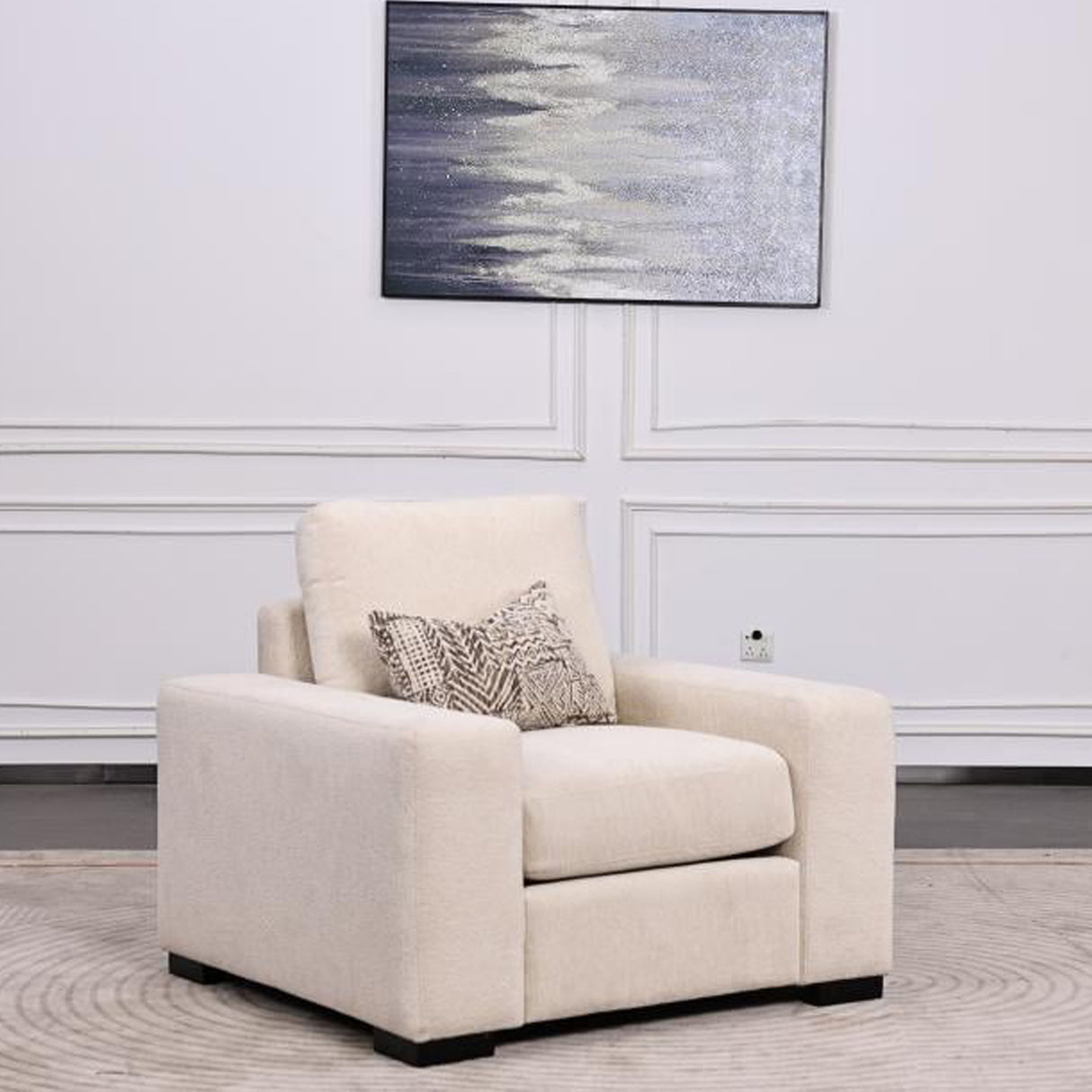 كنب فايونا فردي باللون البيج الكريمي