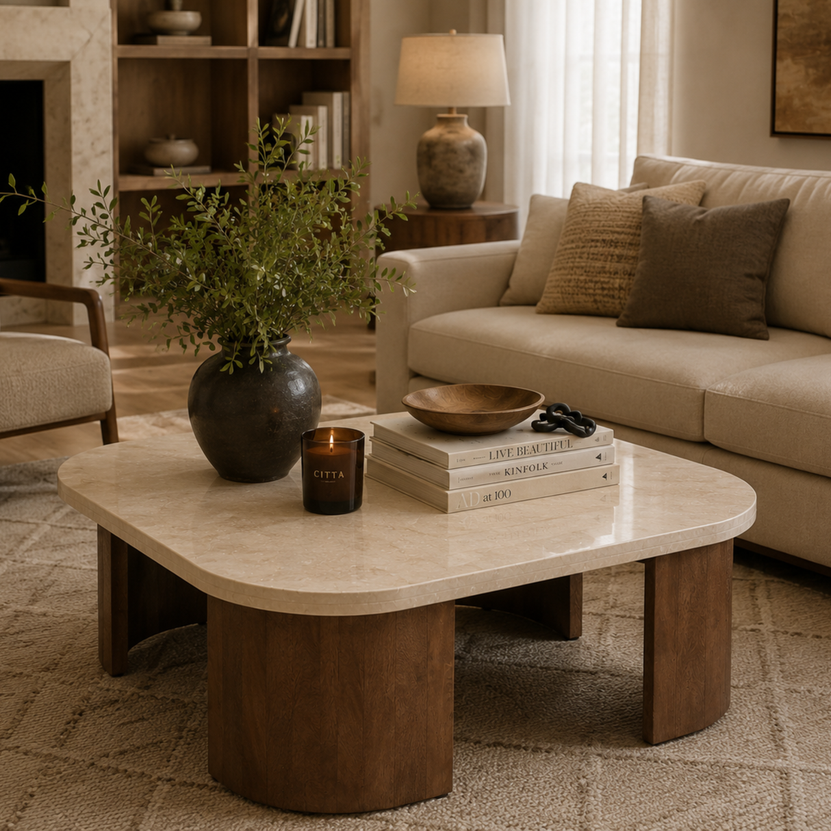 طاولة وسطية ليندا باللون الخشبي