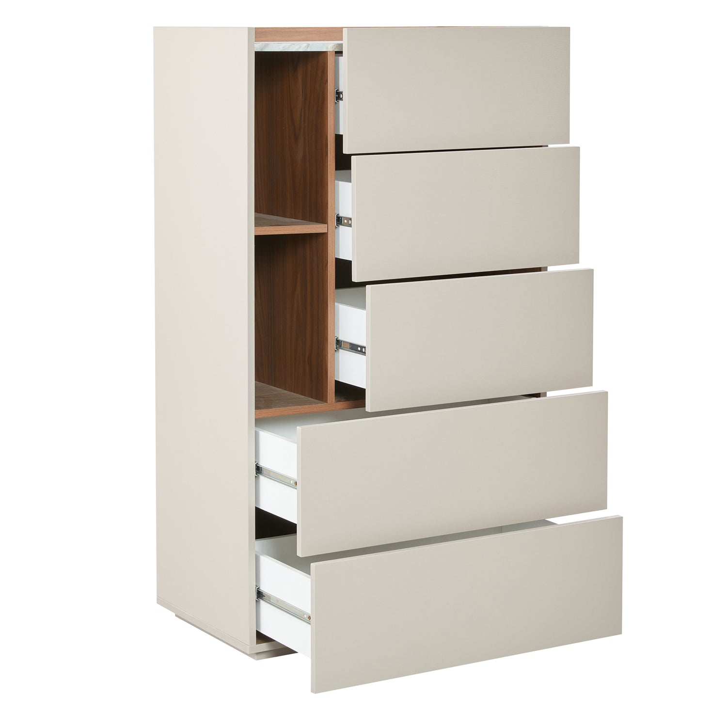 وحدة أدراج سافينا باللون الأبيض