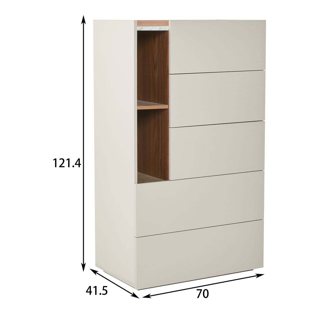 وحدة أدراج سافينا باللون الأبيض