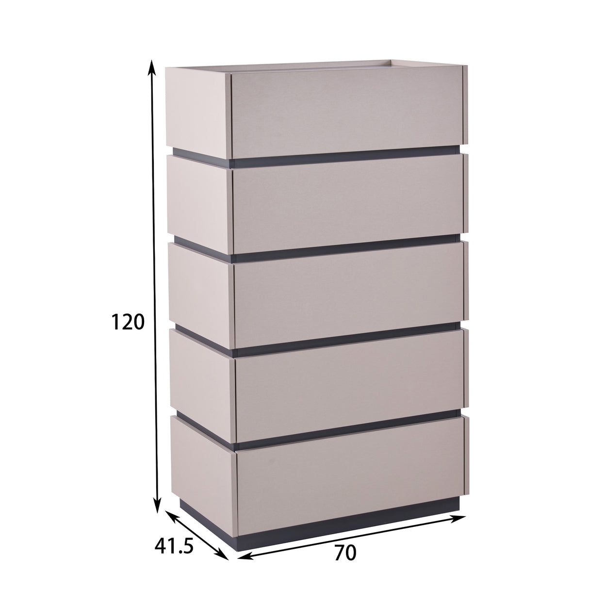 وحدة أدراج أمارا باللون الرمادي الفاتح