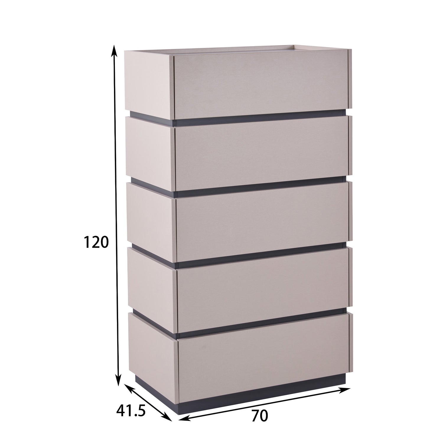 وحدة أدراج أمارا باللون الرمادي الفاتح