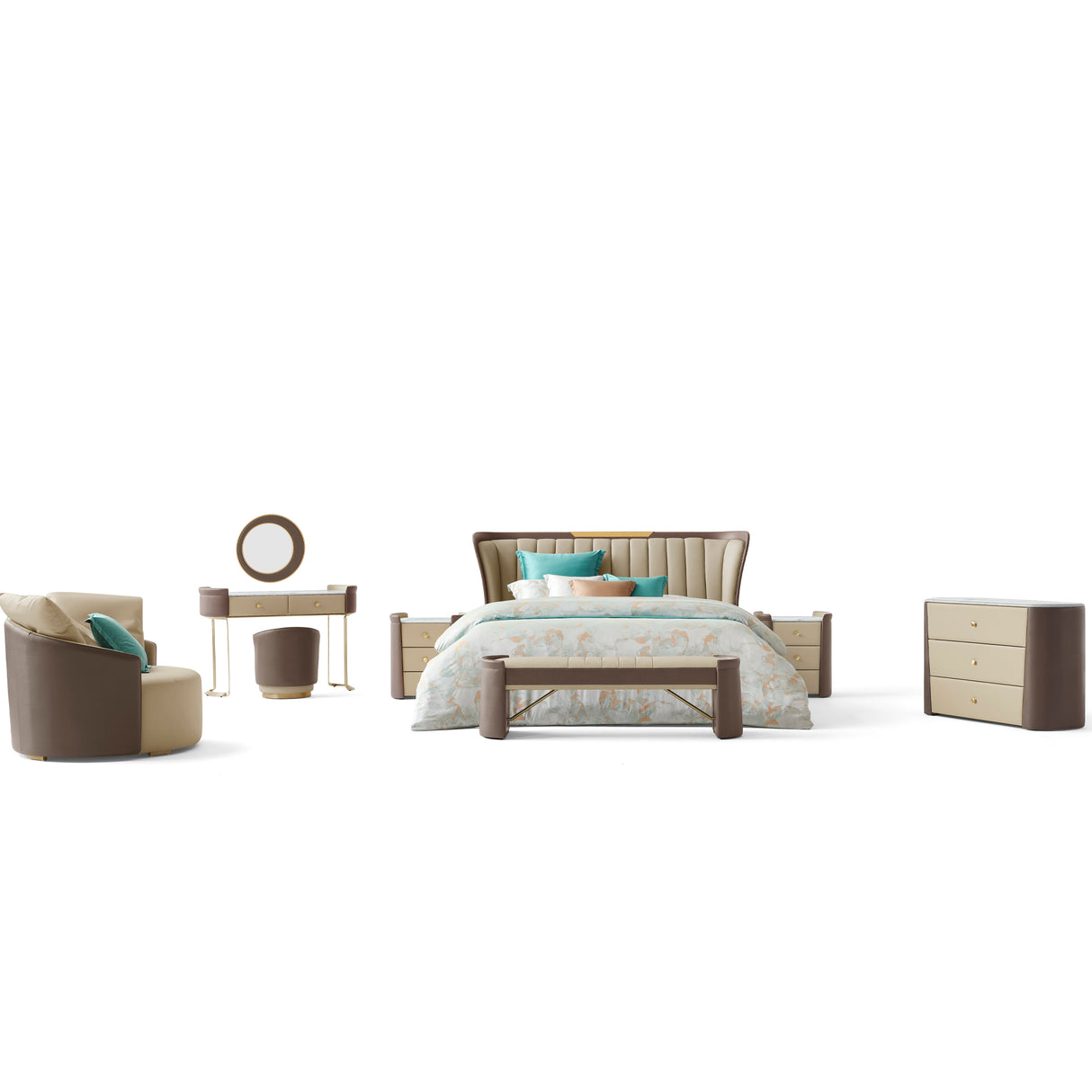 غرفة نوم نولا باللون البني