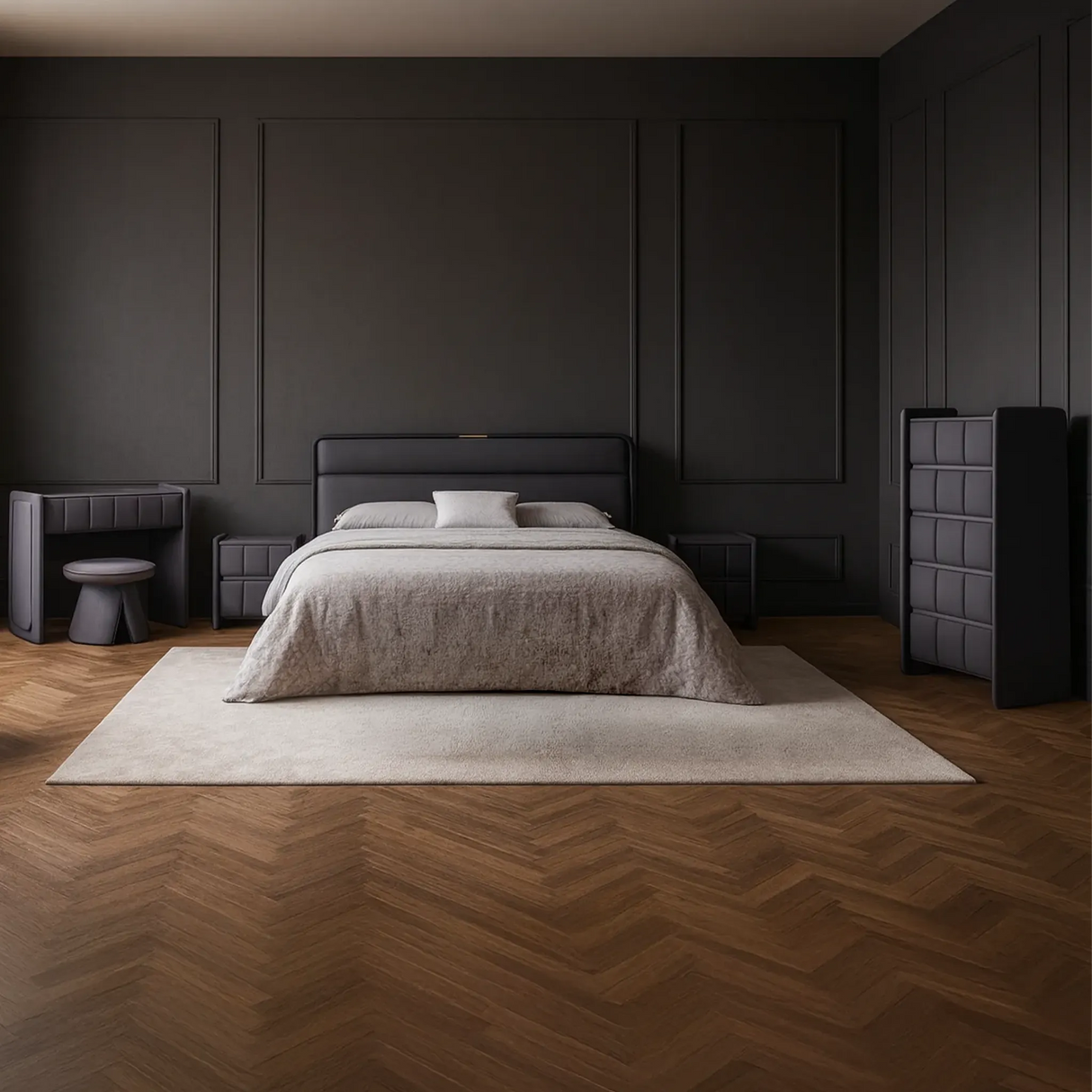 غرفة نوم روزا باللون الموف