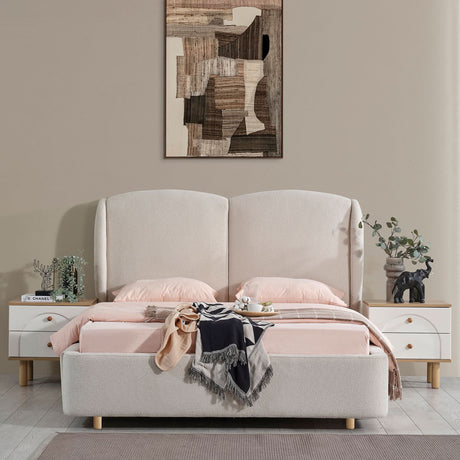 سرير أولفو باللون الكريمي - High Point