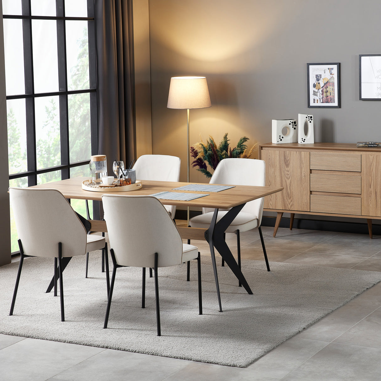 طقم طاولة طعام أفونا باللون البني - High Point