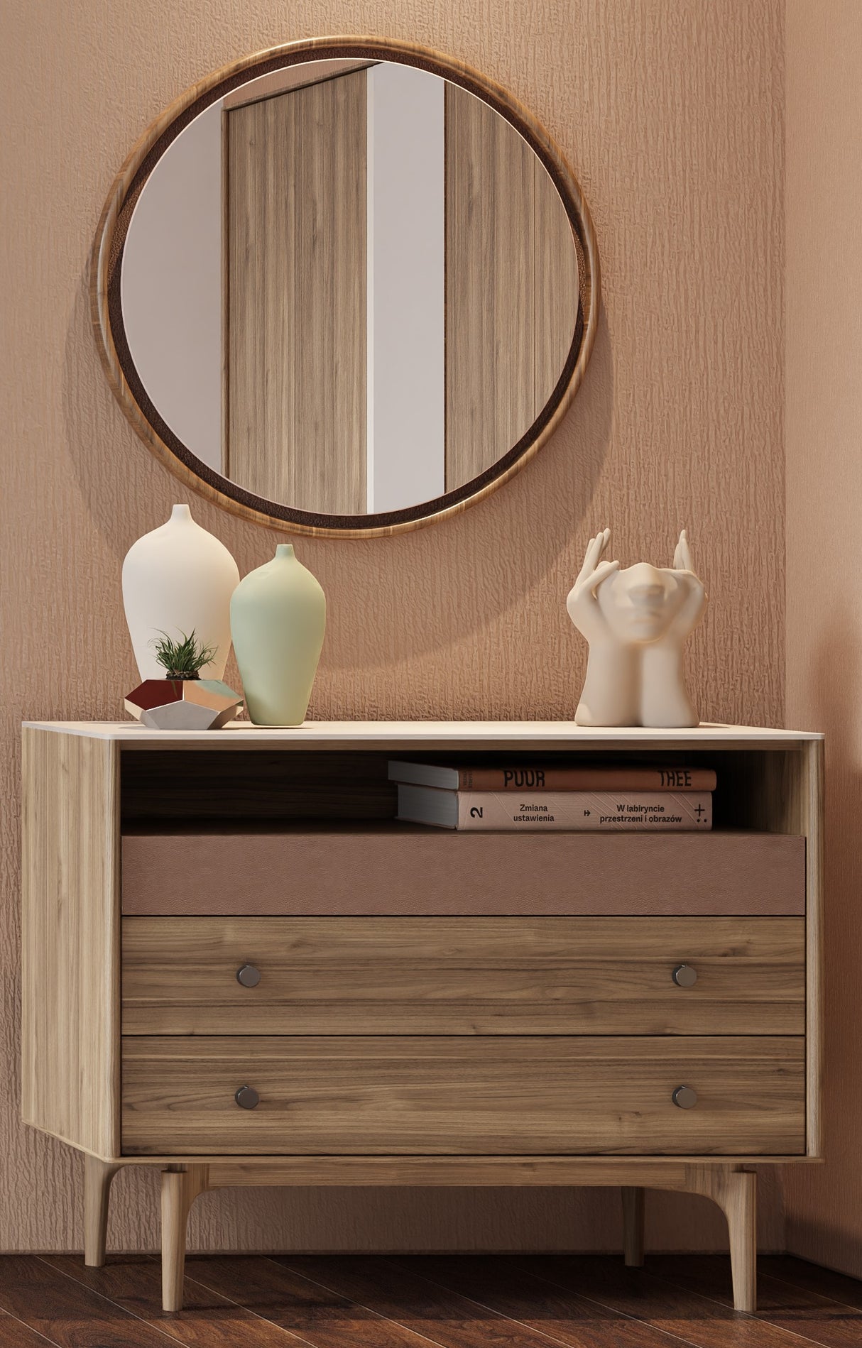 غرفة نوم كوستا باللون البني الجوزي