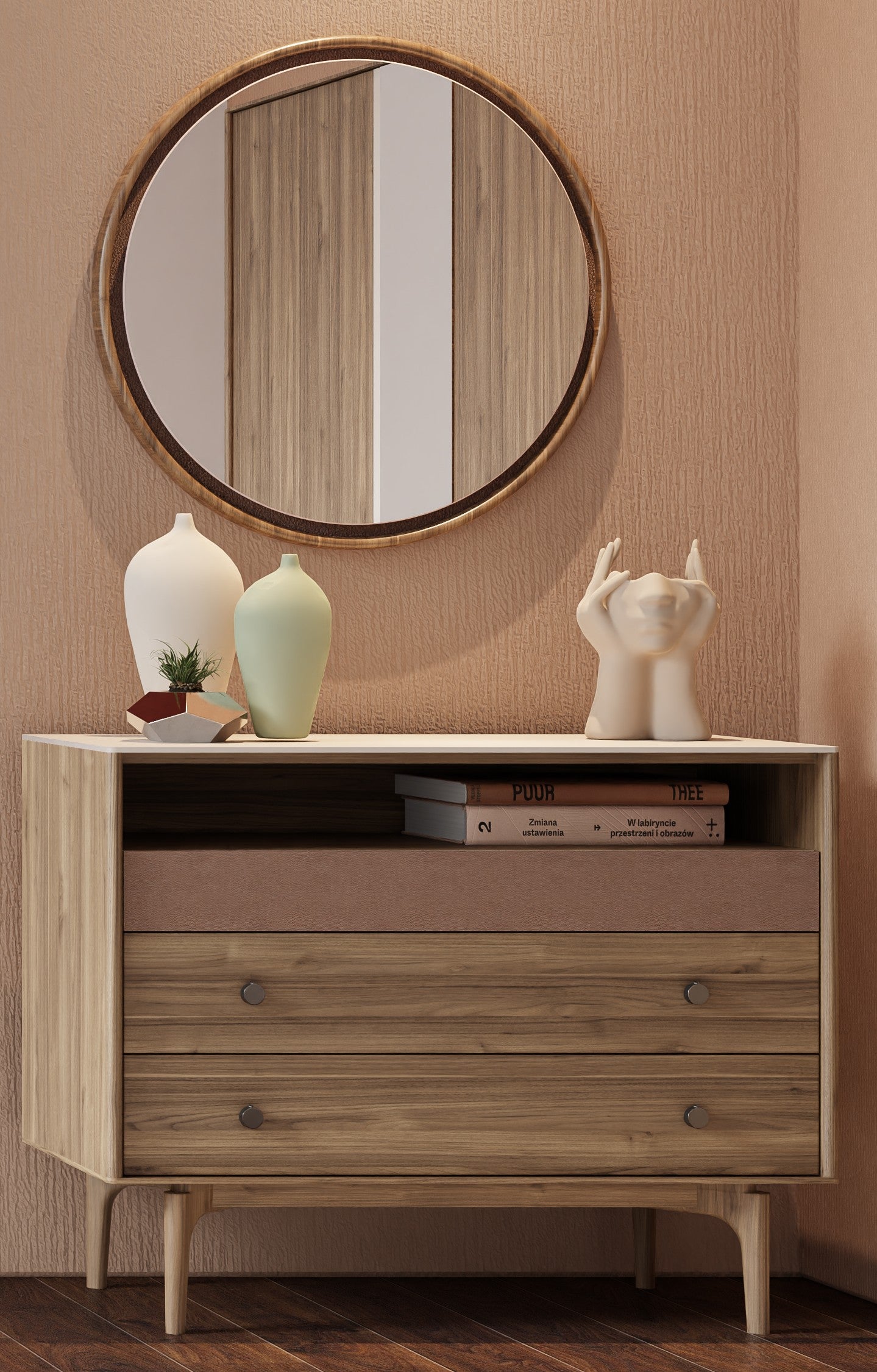 غرفة نوم كوستا باللون البني الجوزي