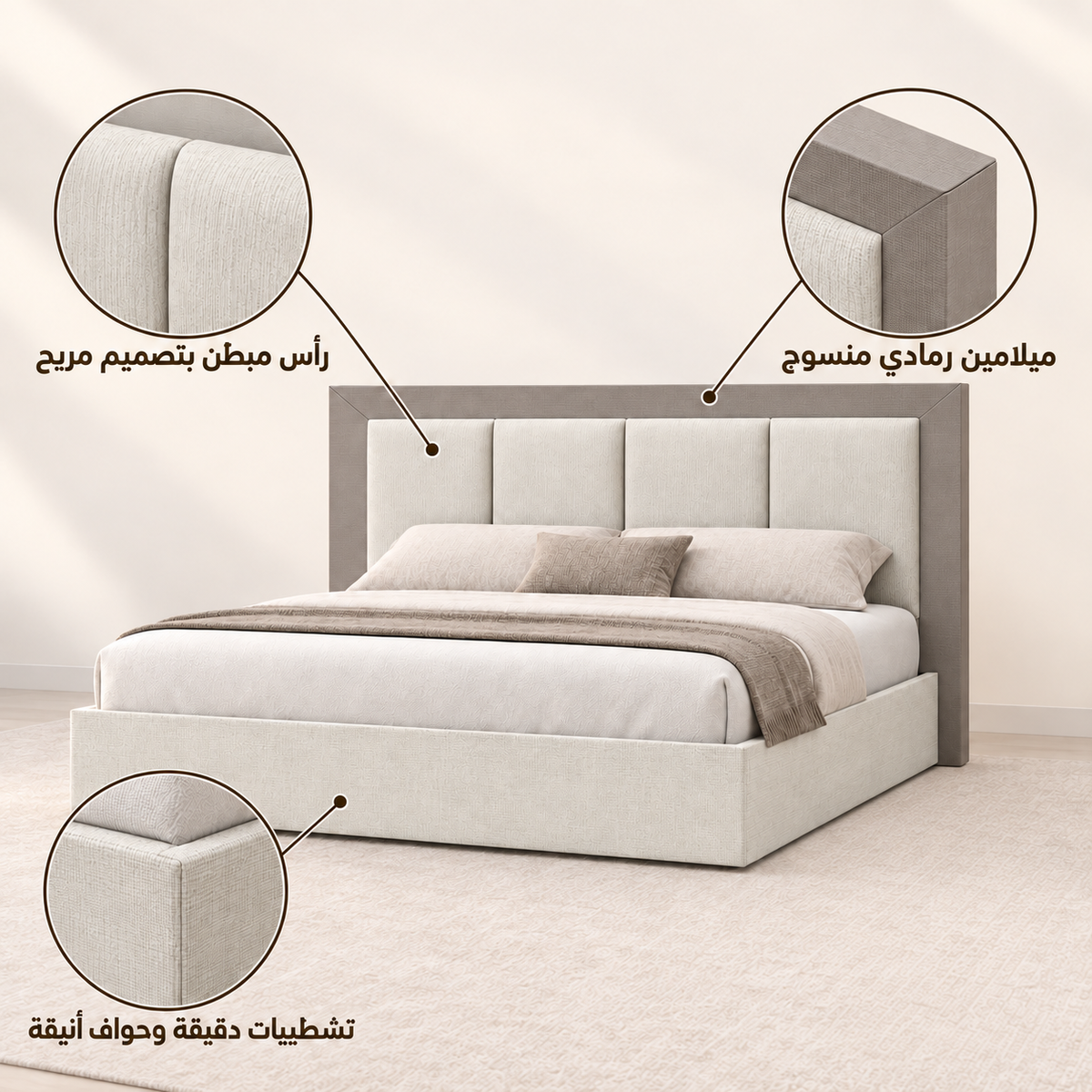 غرفة نوم كارمن باللون الكريمي