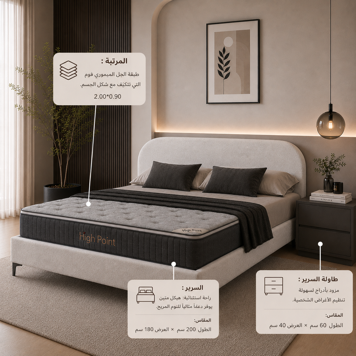 مجموعة غرفة النوم المزدوجة- قابل للتخصيص