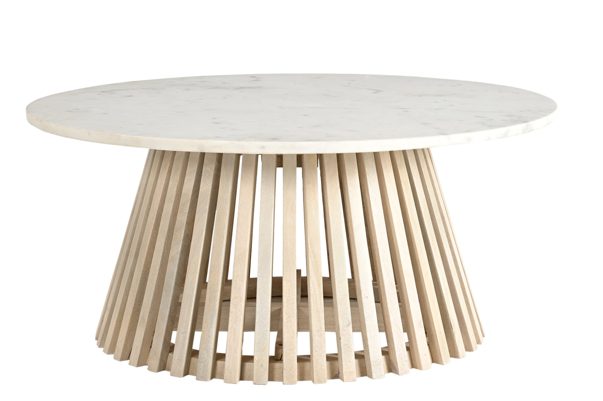 طاولة قهوة إيما باللون الأبيض الخشبي | من هاي بوينت