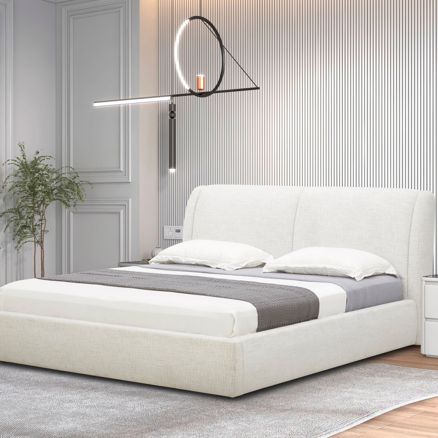 سرير كونا باللون الأبيض