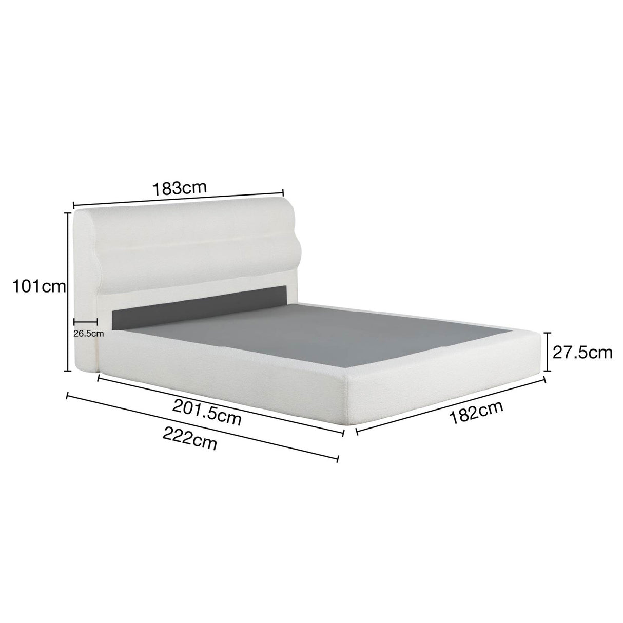 سرير سيلفارا مضغوط باللون الأبيض