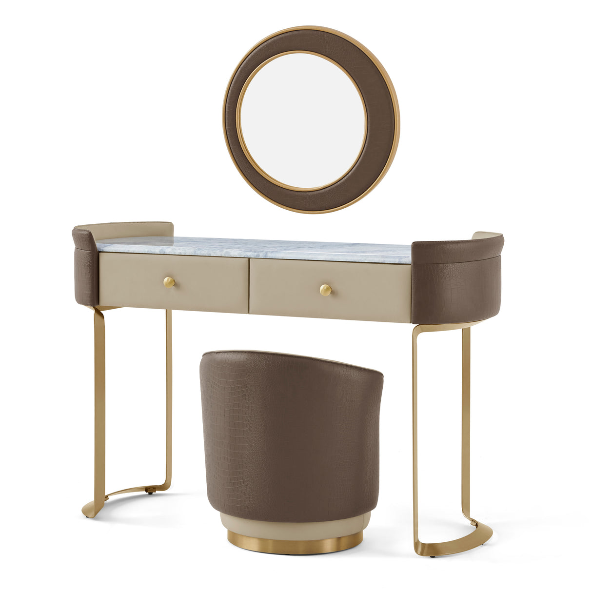 تسريحة مع مرآة نولا باللون البني