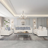 طقم كنب مونرو باللون الأبيض