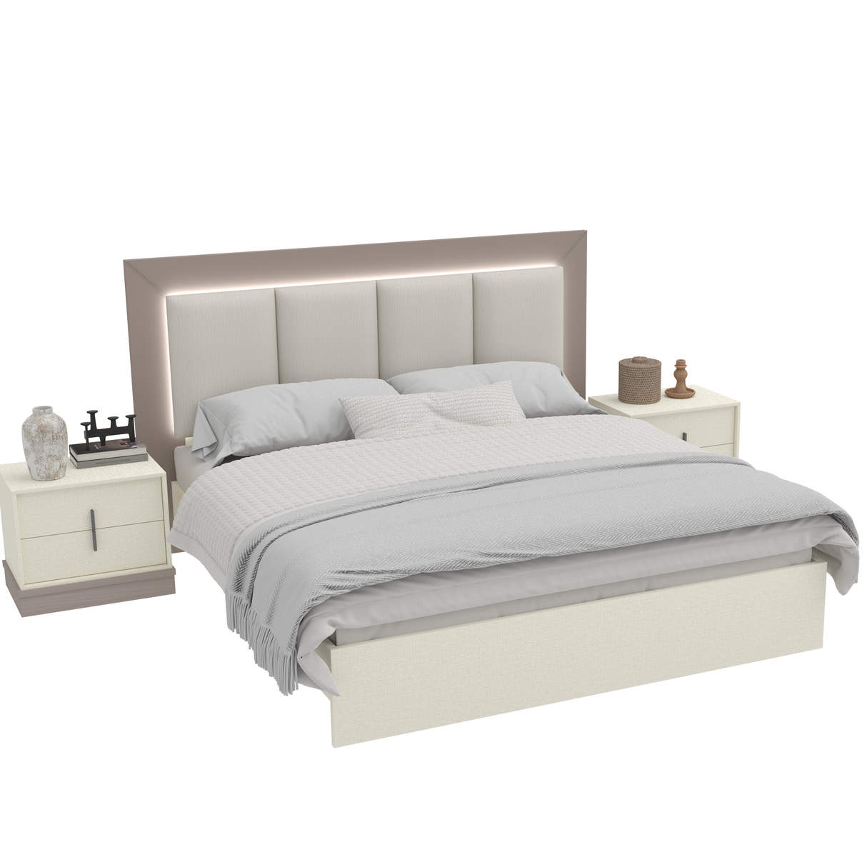 سرير كارمن باللون الكريمي