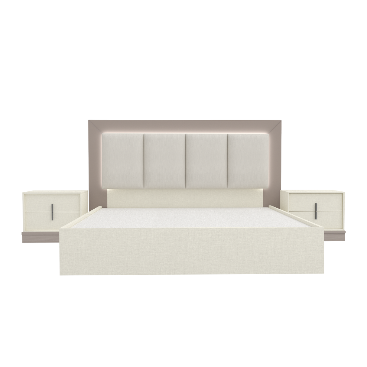 سرير كارمن باللون الكريمي