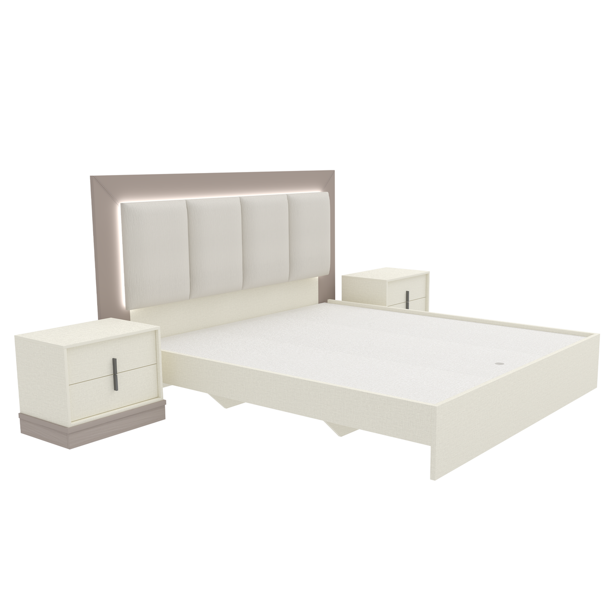 سرير كارمن باللون الكريمي