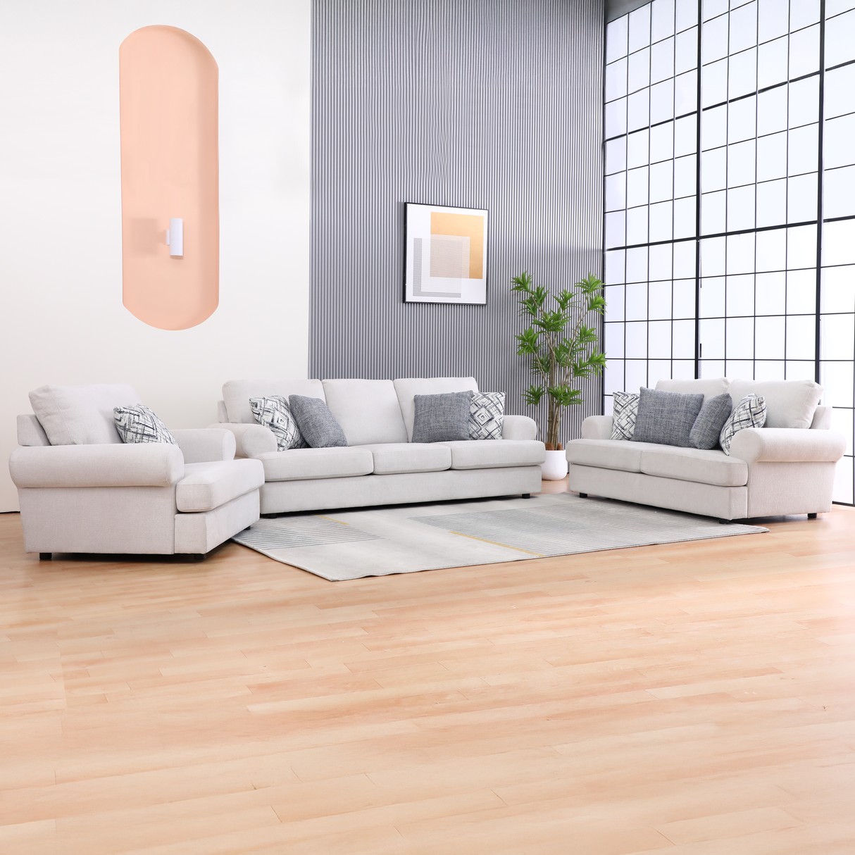 Tiana cream sofa set