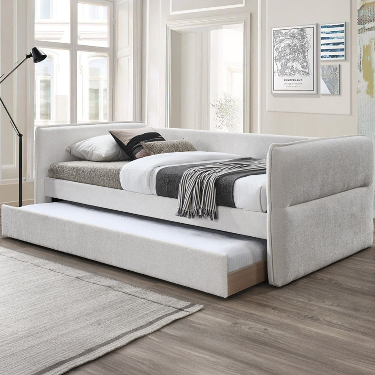 Ellen's bed in gray