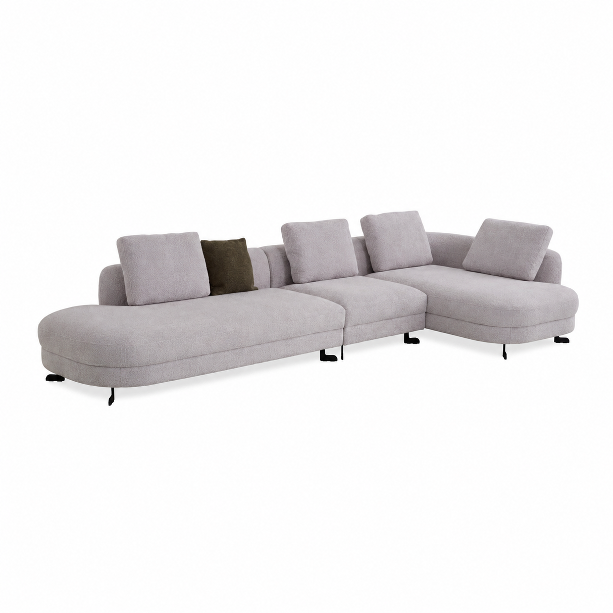 كنب زاوية لينوف باللون الرمادي