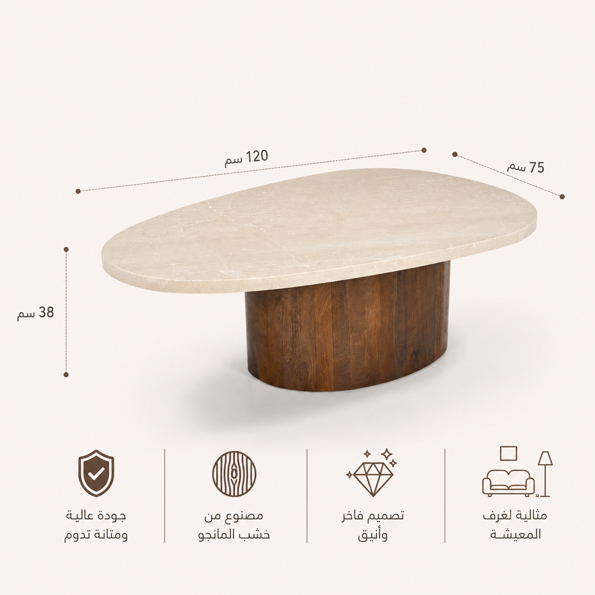 طاولة وسطية زارا باللون الخشبي