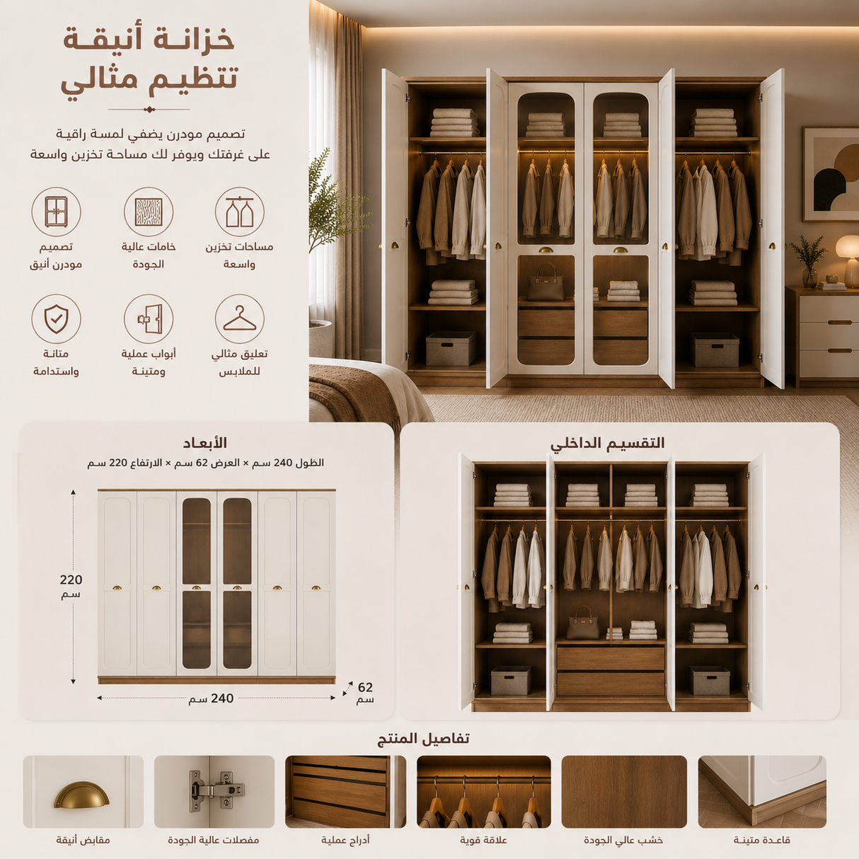 دولاب فيليان باللون البيج