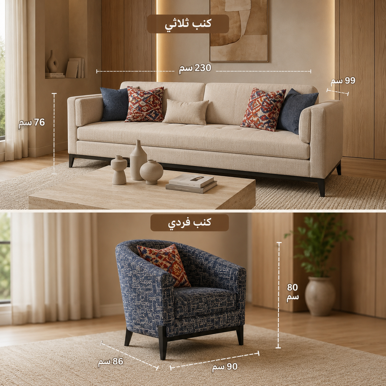 طقم كنب فِــيرا متعدد الألوان
