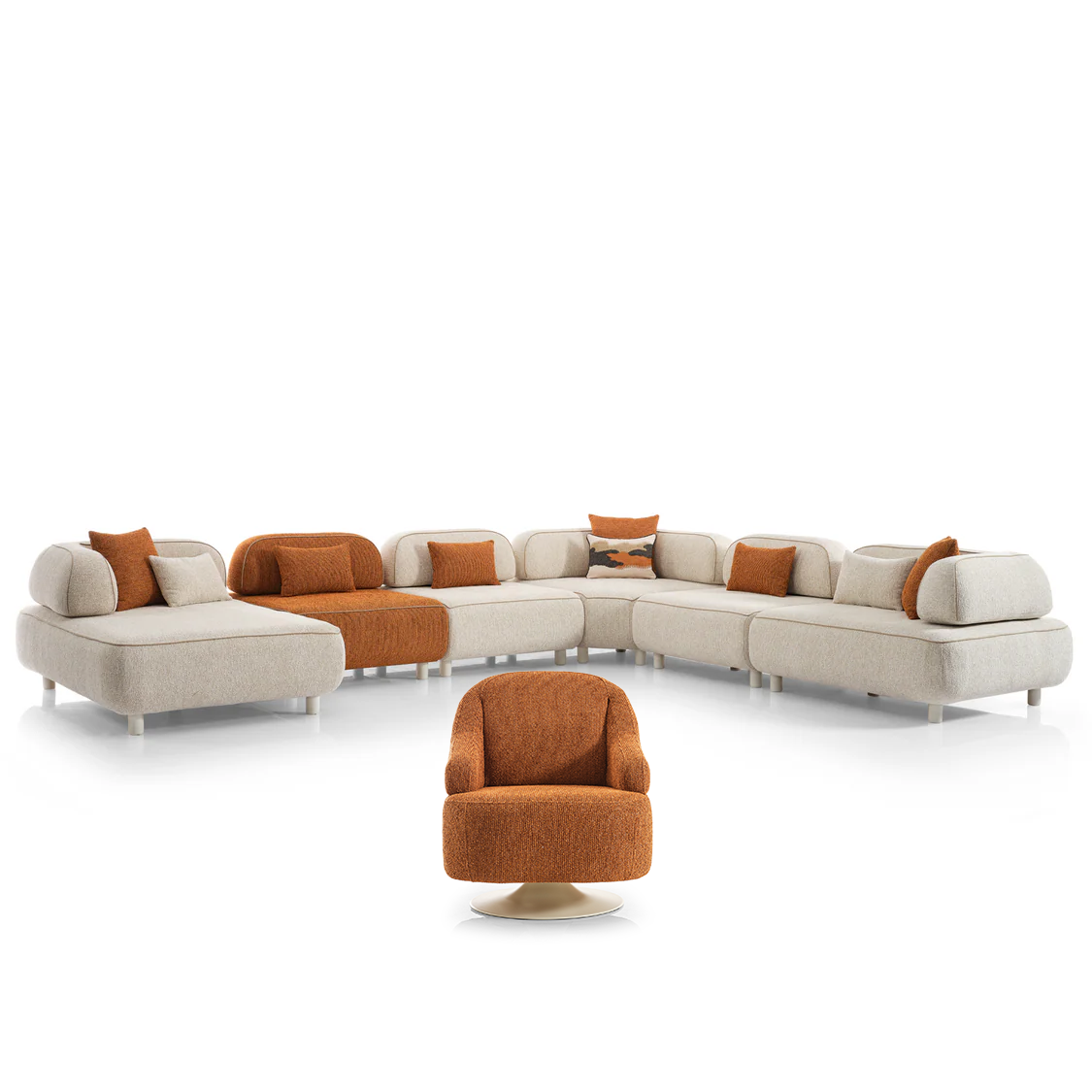 طقم كنب موكا باللون الكريمي