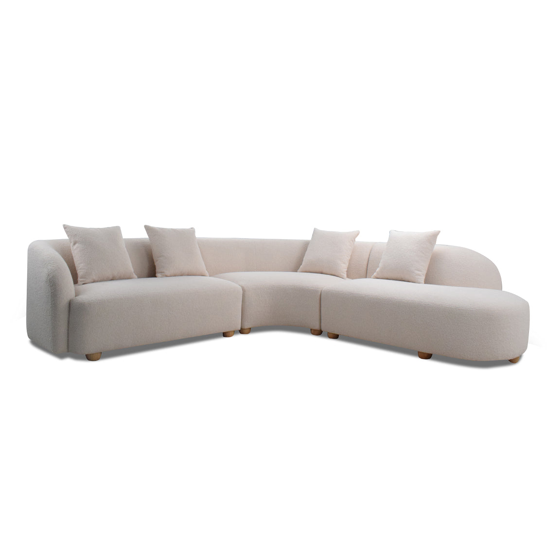 Cream Grey Corner Sofa