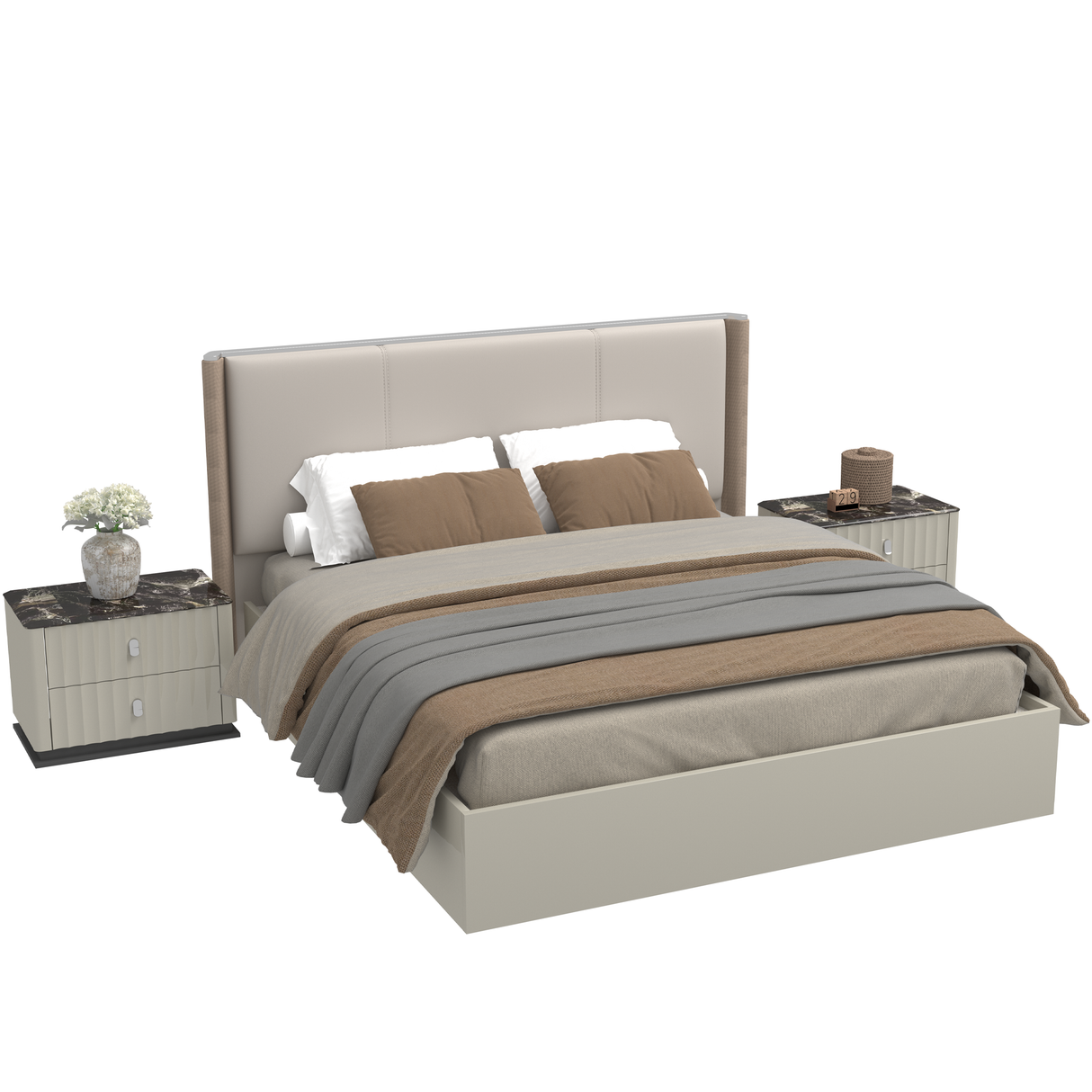 سرير ألتيرا باللون البني