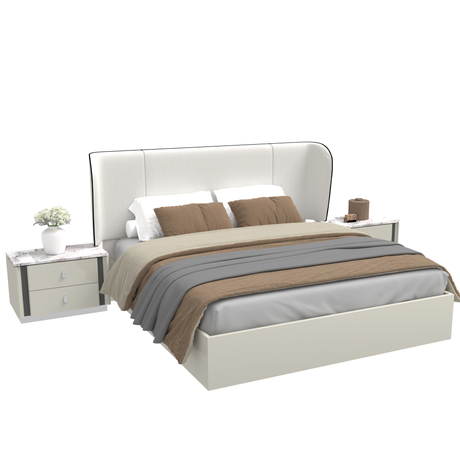 سرير إيفوريا باللون الأبيض