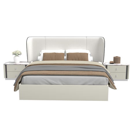 غرفة نوم إيفوريا باللون الرمادي الفاتح