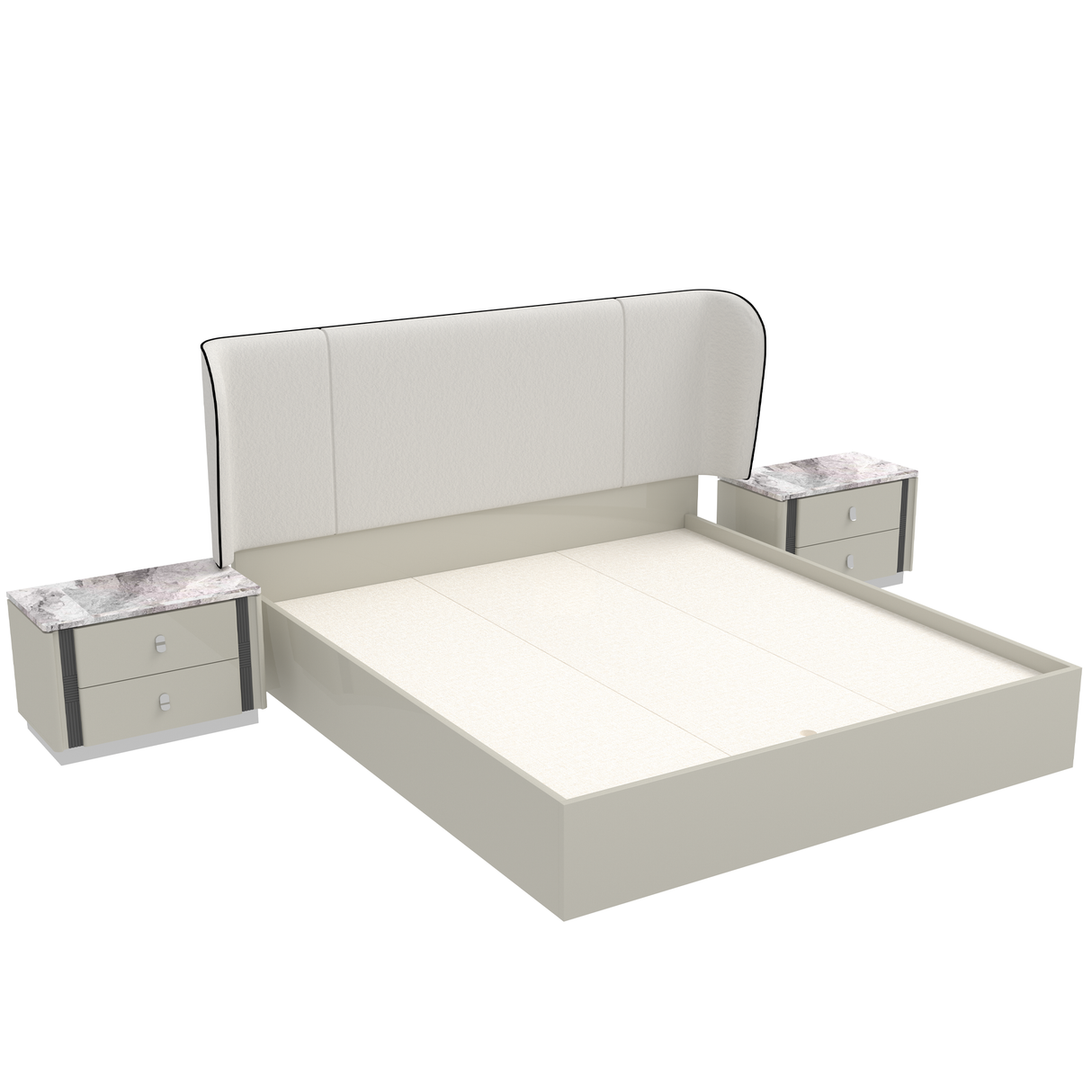 سرير إيفوريا باللون الأبيض