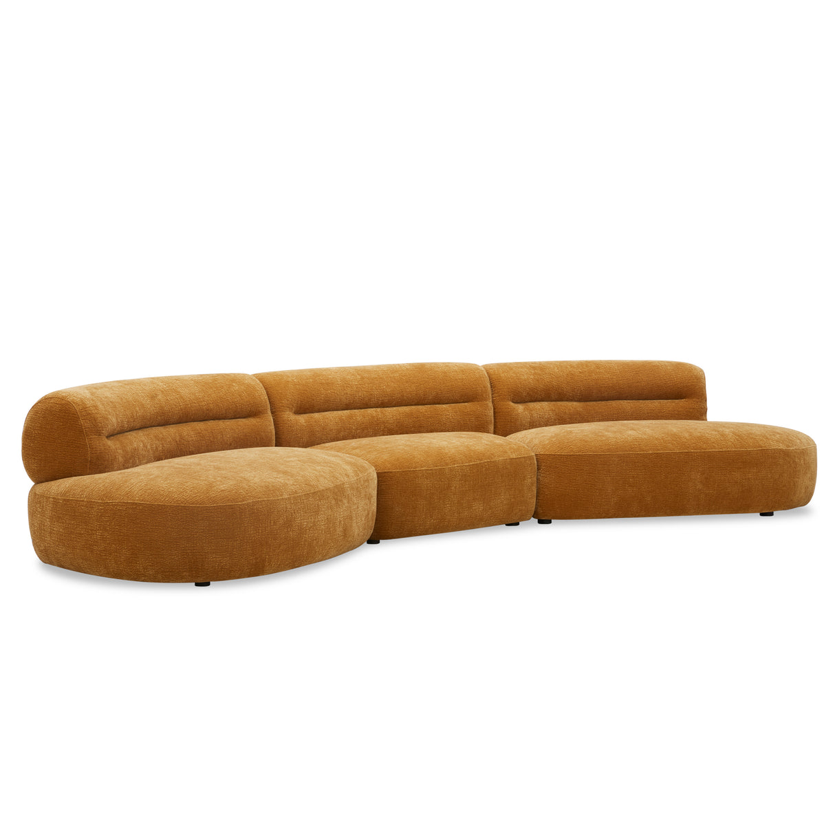 كنب ثلاثي ريان باللون البرتقالي