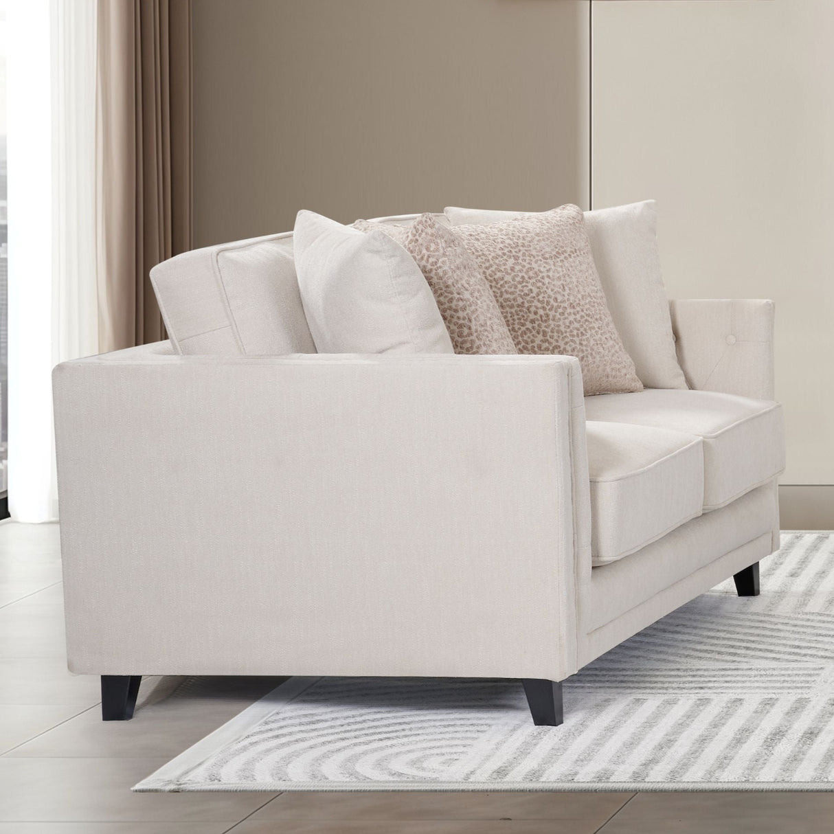 White two-seater sofa