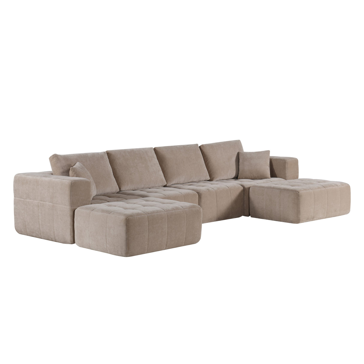 كنب ميلارا زاوية مضغوط باللون البيج