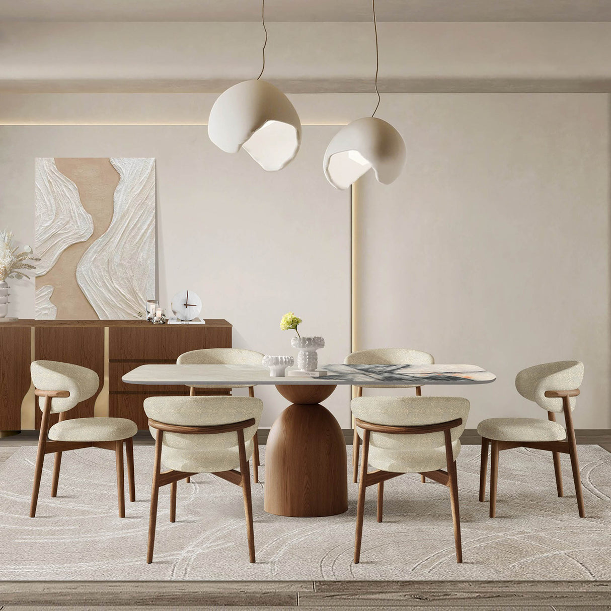 طاولة طعام نوريفيا باللون البني