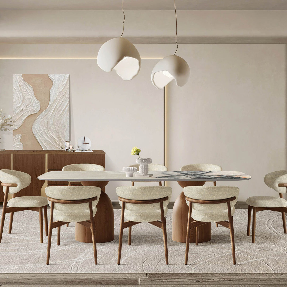 طاولة طعام نوريفيا باللون البني