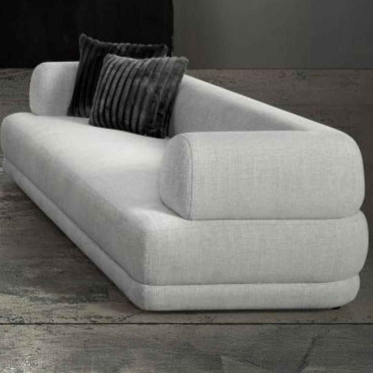 كنب ليفيرا ثنائي باللون الرمادي