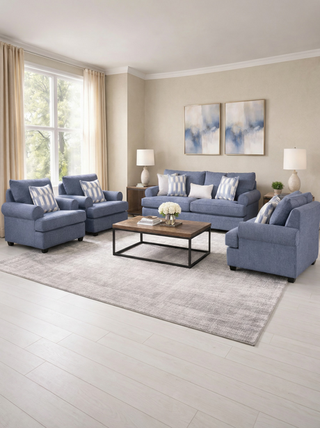 طقم كنب ألتورا باللون الأزرق