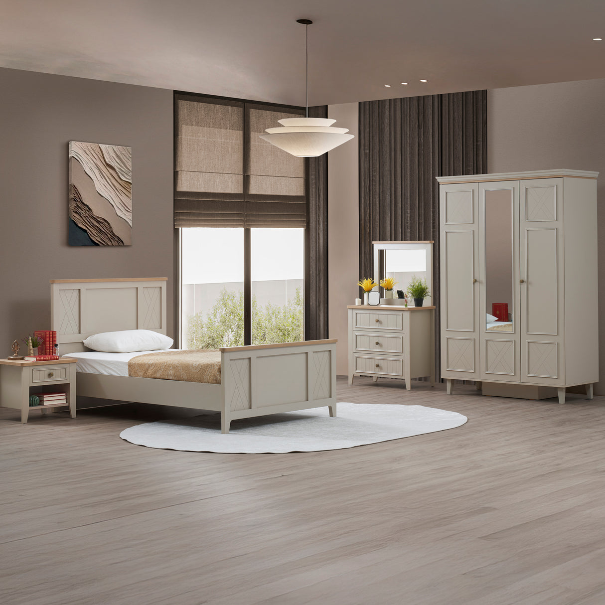 دولاب ليونا باللون الكريمي