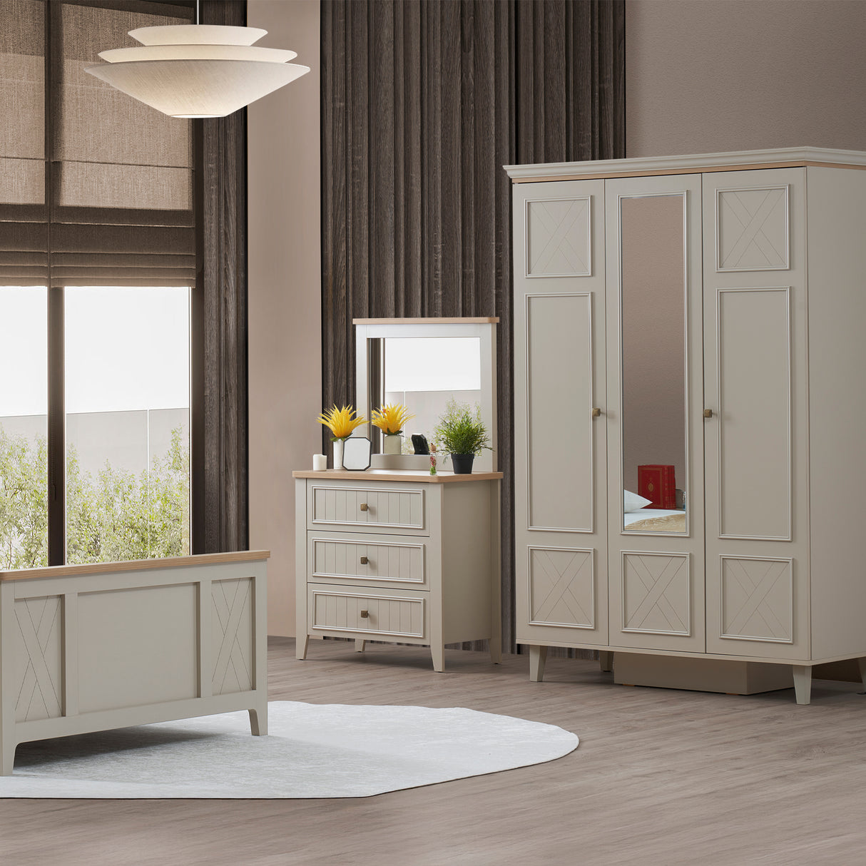 دولاب ليونا باللون الكريمي